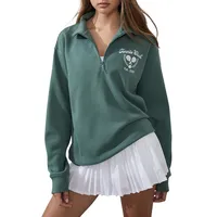 Long-Sleeve Plush Polo Sweatshirt