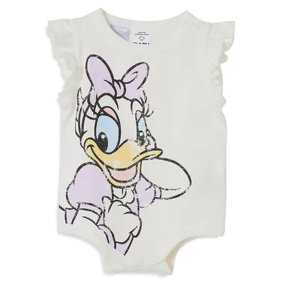 Cache-couche sans manches avec volants et motif de Daisy Duck pour bébé fille