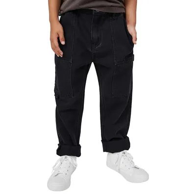 Boy's Baggy-Fit Cargo Jeans