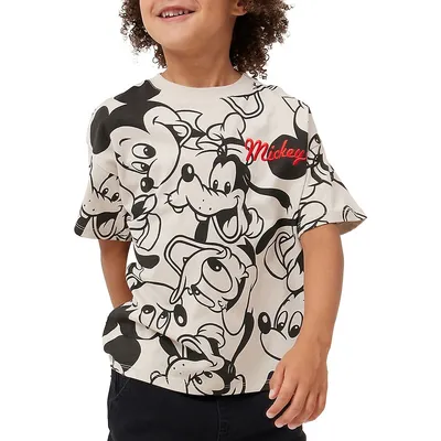 T-shirt à motif de Mickey brodé pour petit garçon
