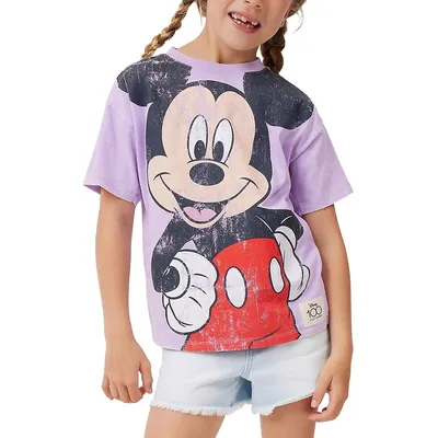 T-shirt à imprimé de Mickey Mouse sous licence pour fille
