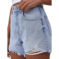 High-Rise Denim Shorts