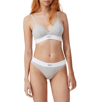 Soutien-gorge rembourré croisé en mélange de coton biologique, 6335522-03
