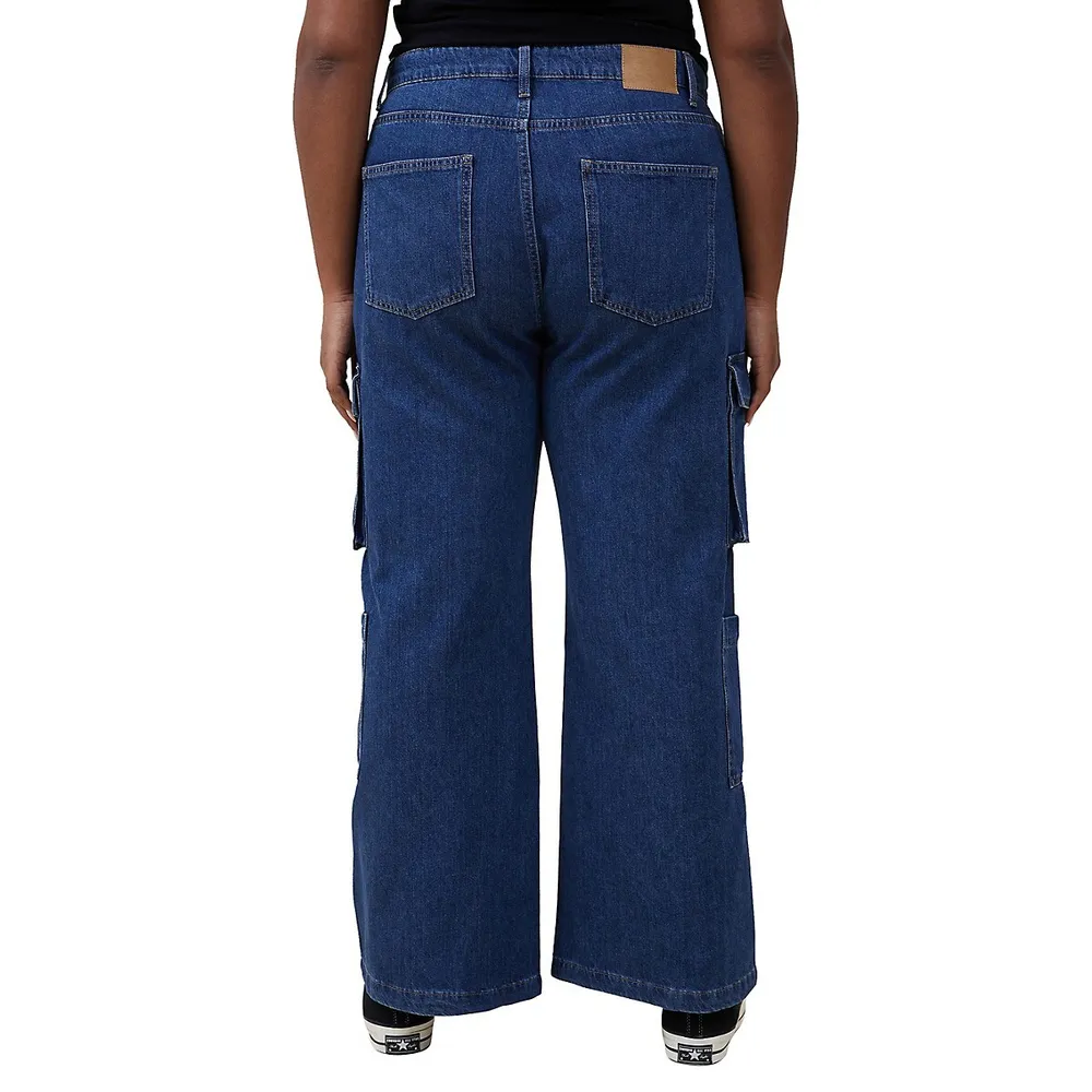 Wide-Leg Cargo Jeans