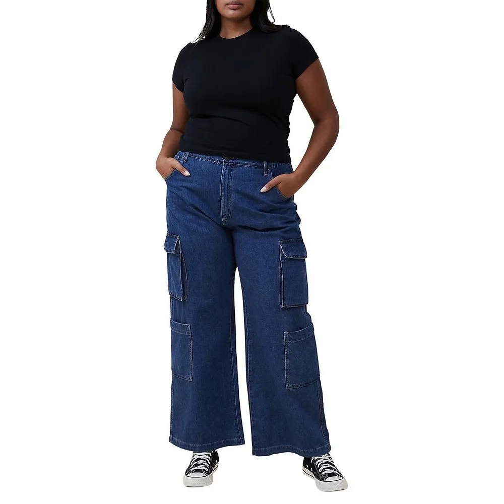 Wide-Leg Cargo Jeans