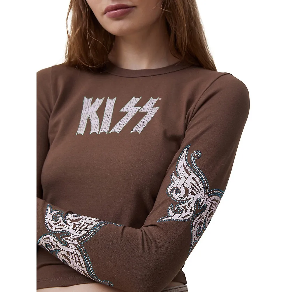 Fitted Licenced Kiss Long-Sleeve T-Shirt