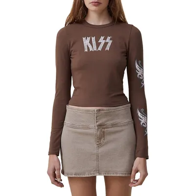 Fitted Licenced Kiss Long-Sleeve T-Shirt
