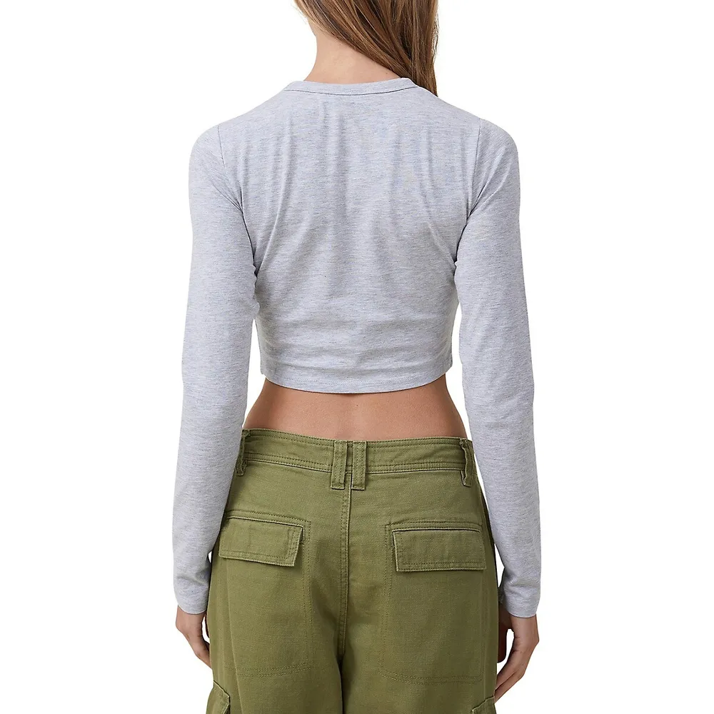 Micro Cropped Stretch-Cotton Top