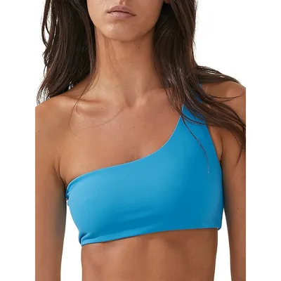 Reversible One-Shoulder Bikini Top