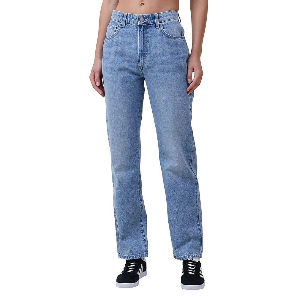 High-Rise Loose Straight-Leg Jeans