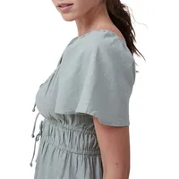 Peyton Tie-Front Mini Babydoll Dress