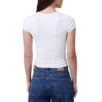 Claudia Pointelle Short-Sleeve T-Shirt
