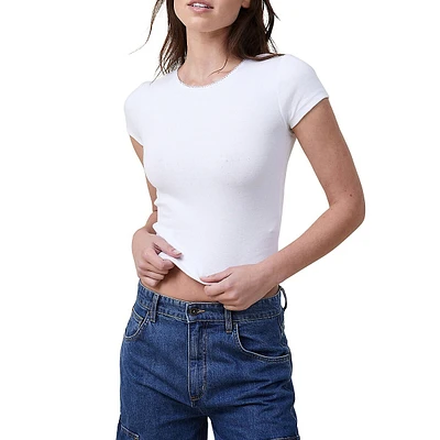 Claudia Pointelle Short-Sleeve T-Shirt