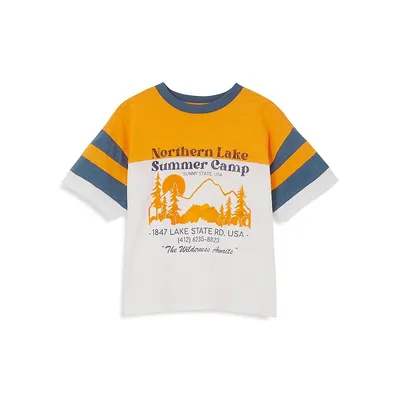 Little Boy's Stevie Spliced-Sleeve Graphic T-Shirt