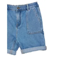 LIttle Boy's Baggy Denim Cargo Shorts