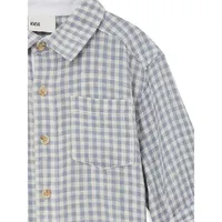 Little Boy's Gingham Convertible Long-Sleeve Shirt