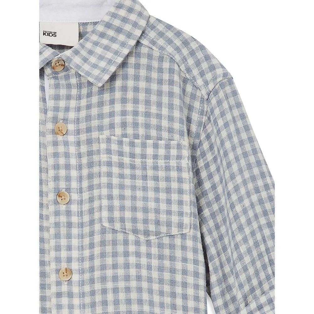 Boy's Viscose-Linen Prep Shirt