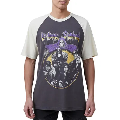 T-shirt à manches raglan et imprimé Black Sabbath
