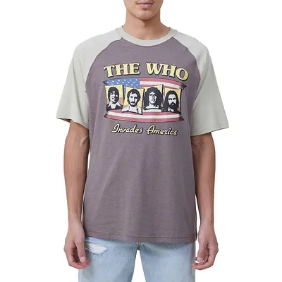 T-shirt à manches raglan et imprimé The Who