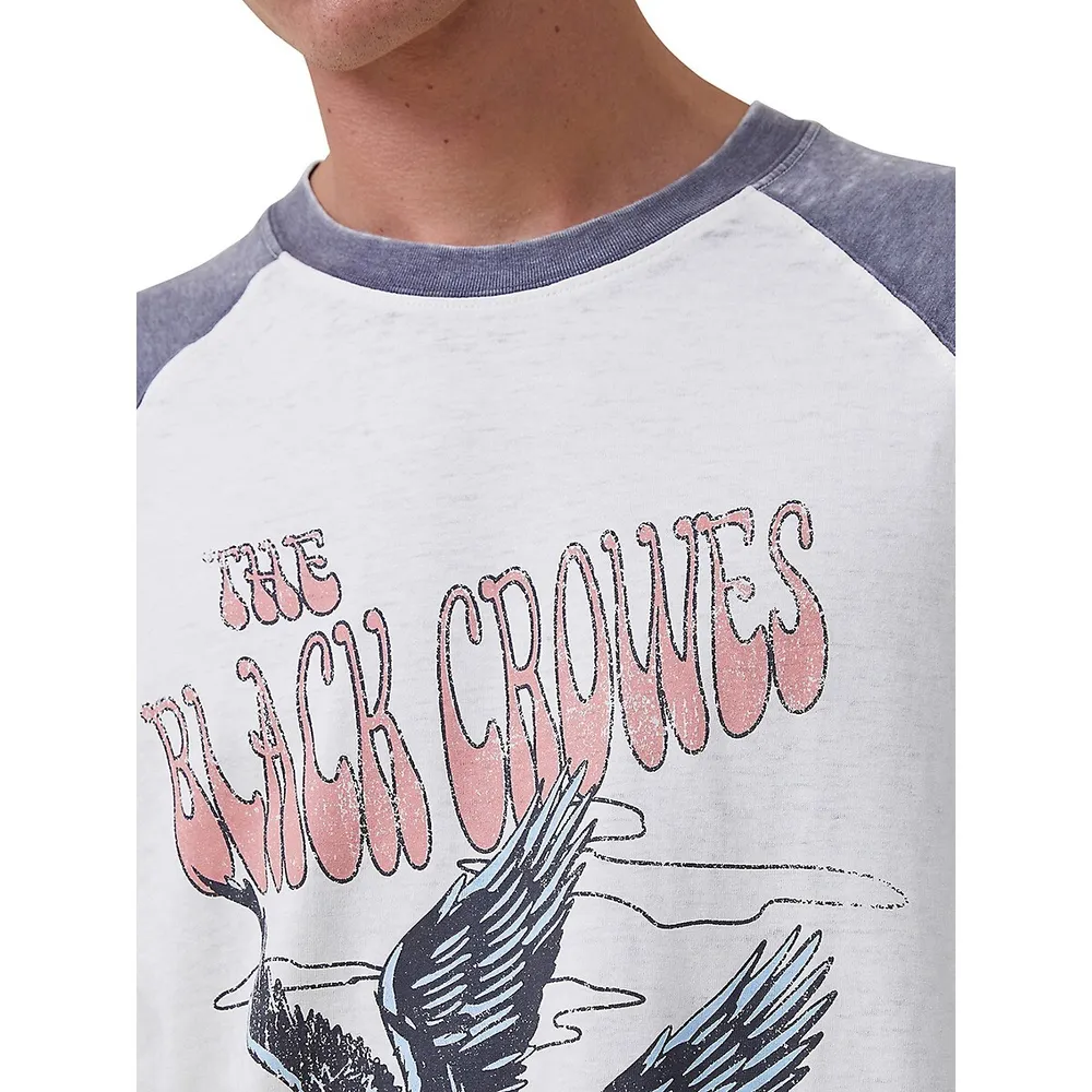 T-shirt à manches raglan imprimé The Black Crows