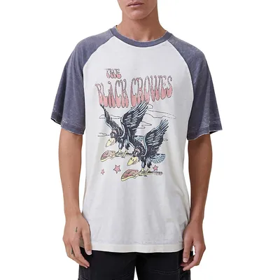 T-shirt à manches raglan imprimé The Black Crows