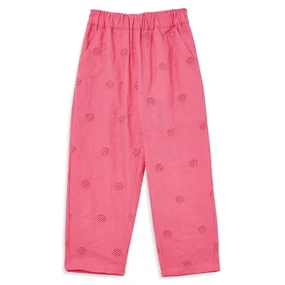 Little Girl's Eyelet Tapered Pant