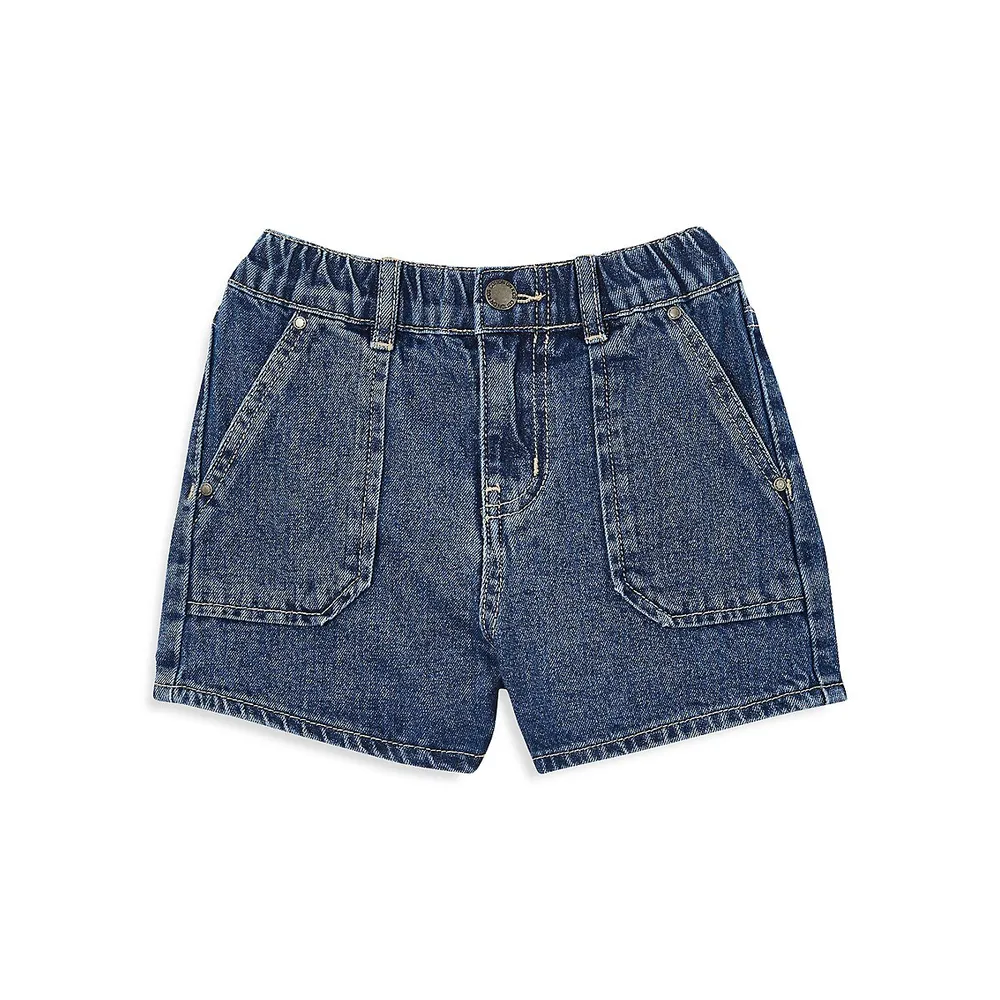 Silver Jeans Co. Little Girl's Lacy Lace-Trim Denim Shorts