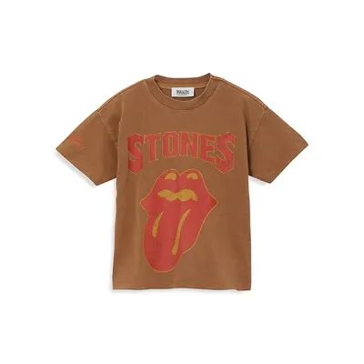 T-shirt à épaules tombantes avec imprimé Rolling Stones pour garçon