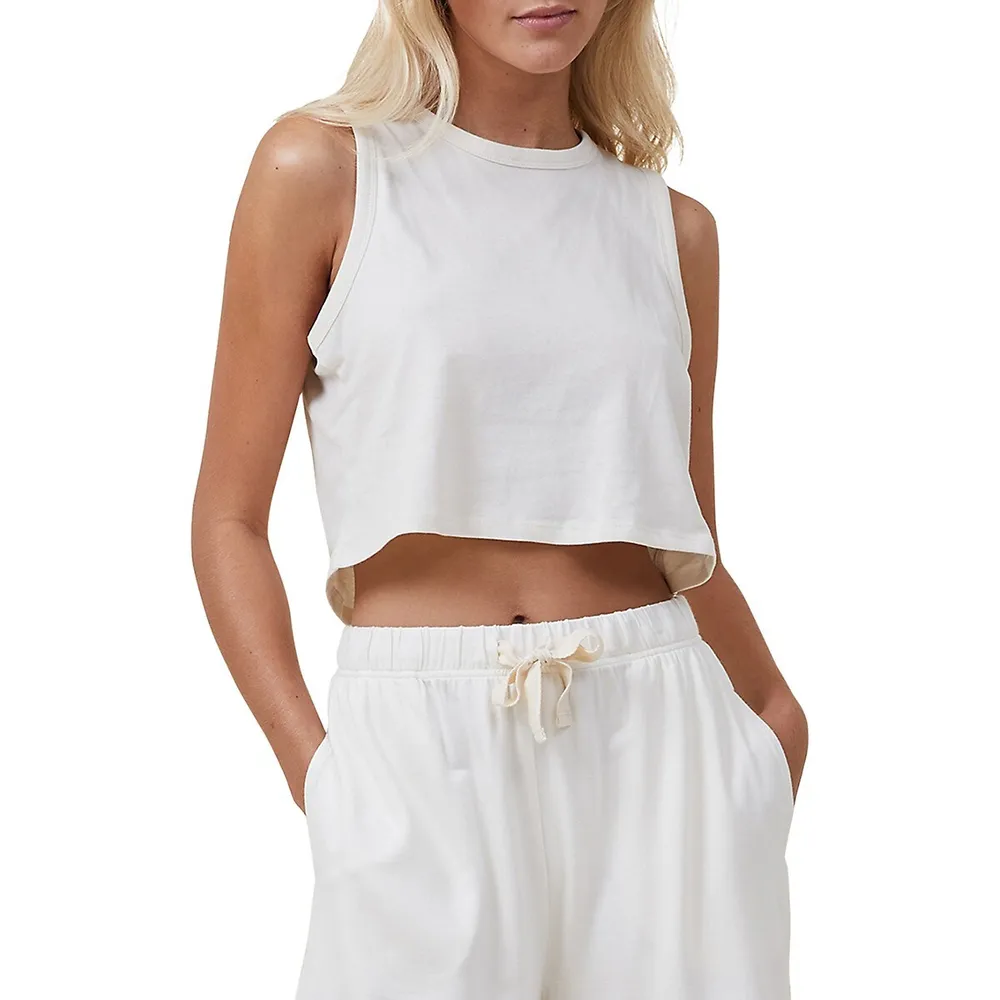 Cotton On Sleep & Lounge Cropped Jersey Tank Top