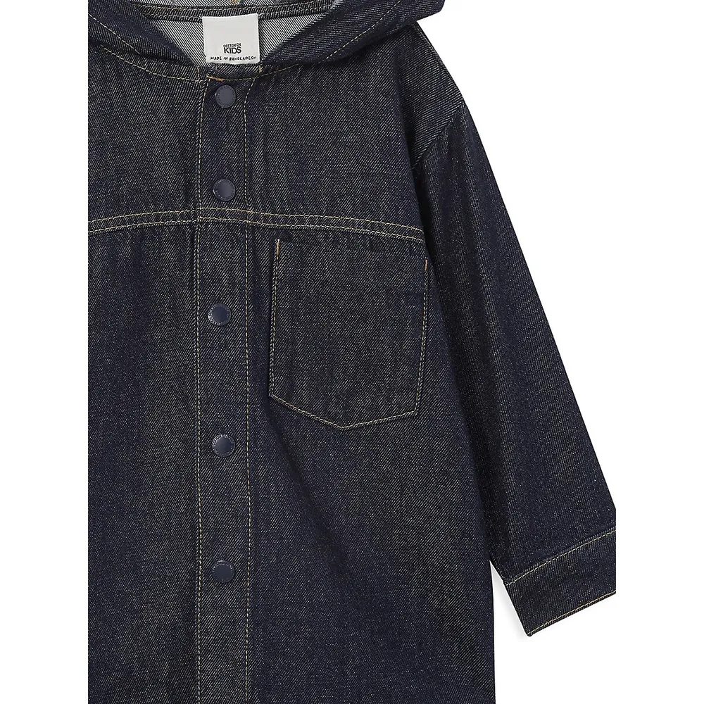 Boy's Oversized Fit Hooded Shacket