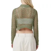 Open Knit Crop Pullover