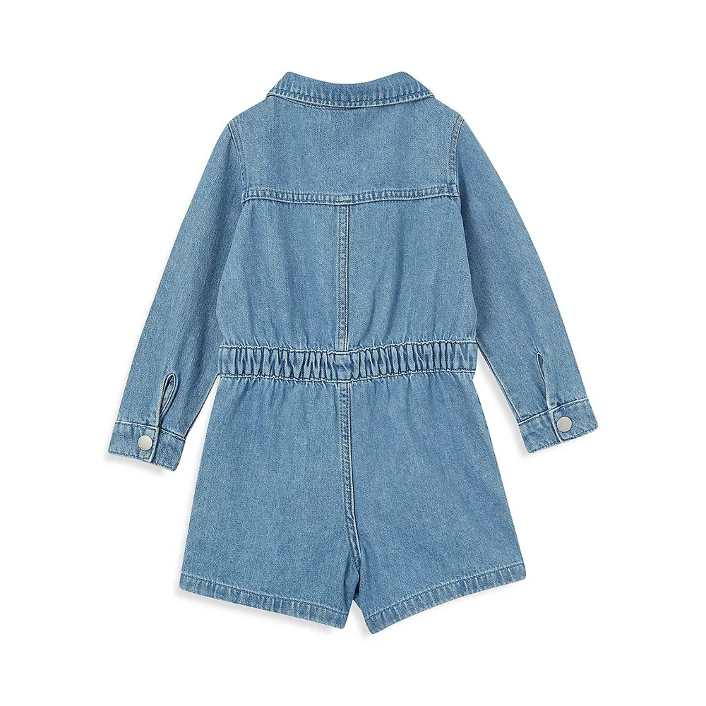 Little Girl's Charlie Denim Playsuit