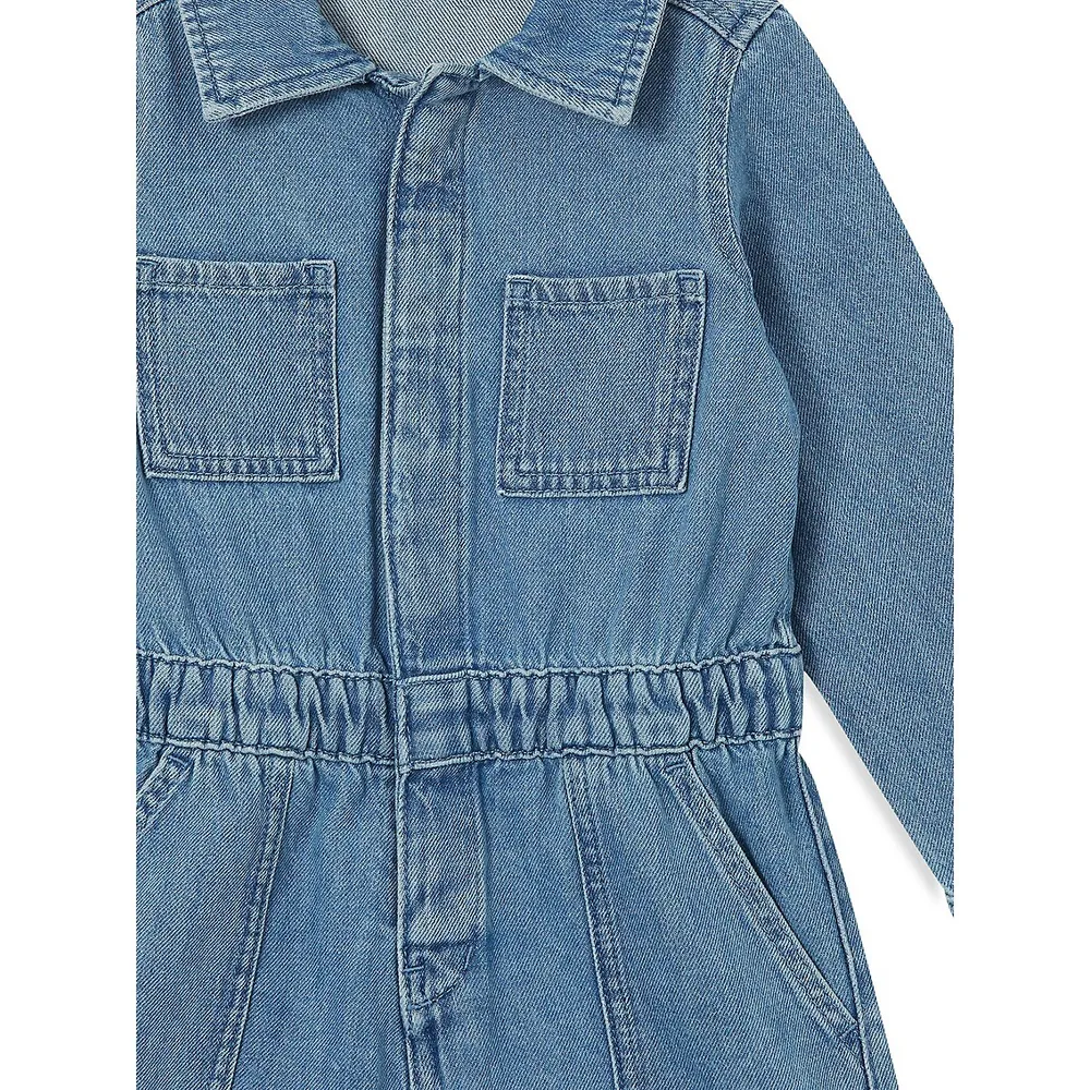 Little Girl's Charlie Denim Playsuit