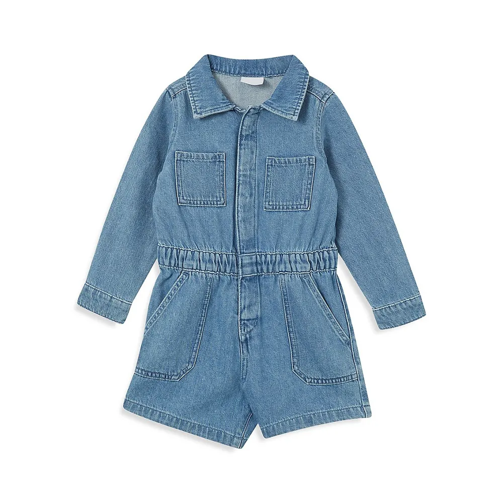 Little Girl's Charlie Denim Playsuit