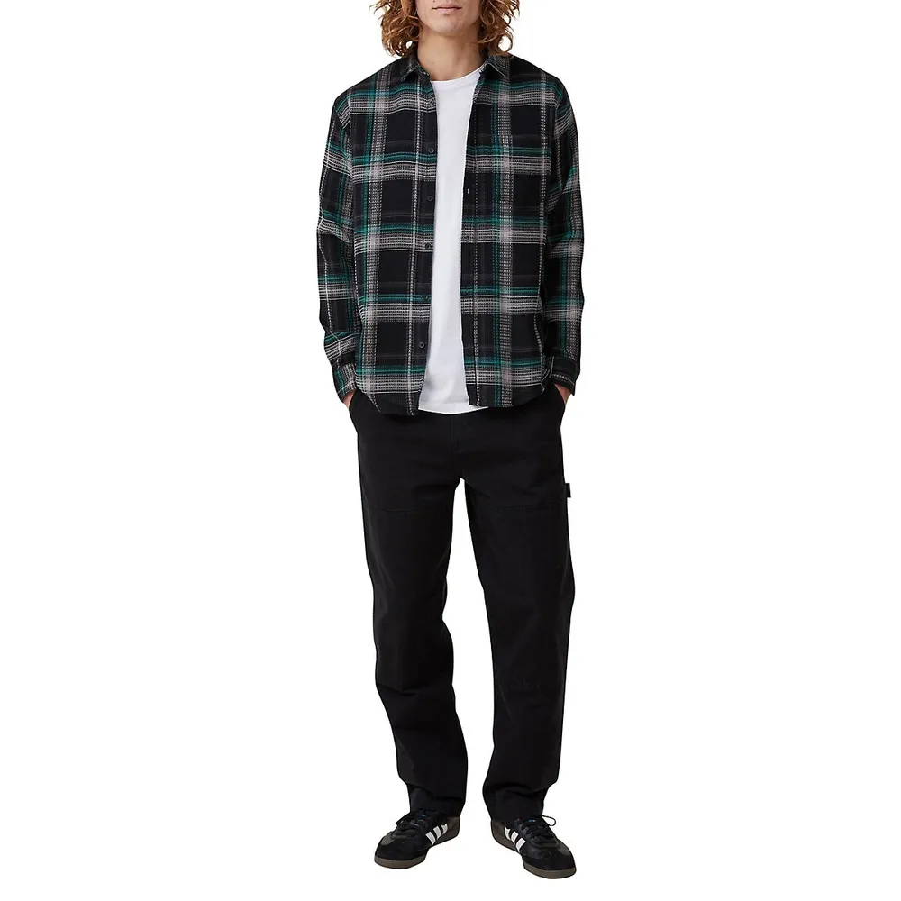 Boston Plaid Waffle-Texture Shirt