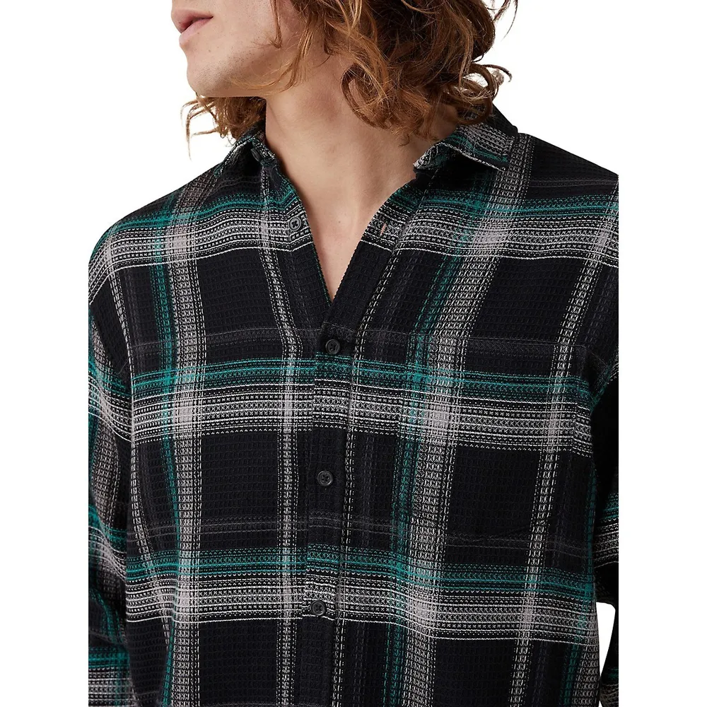 Boston Plaid Waffle-Texture Shirt