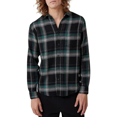 Boston Plaid Waffle-Texture Shirt