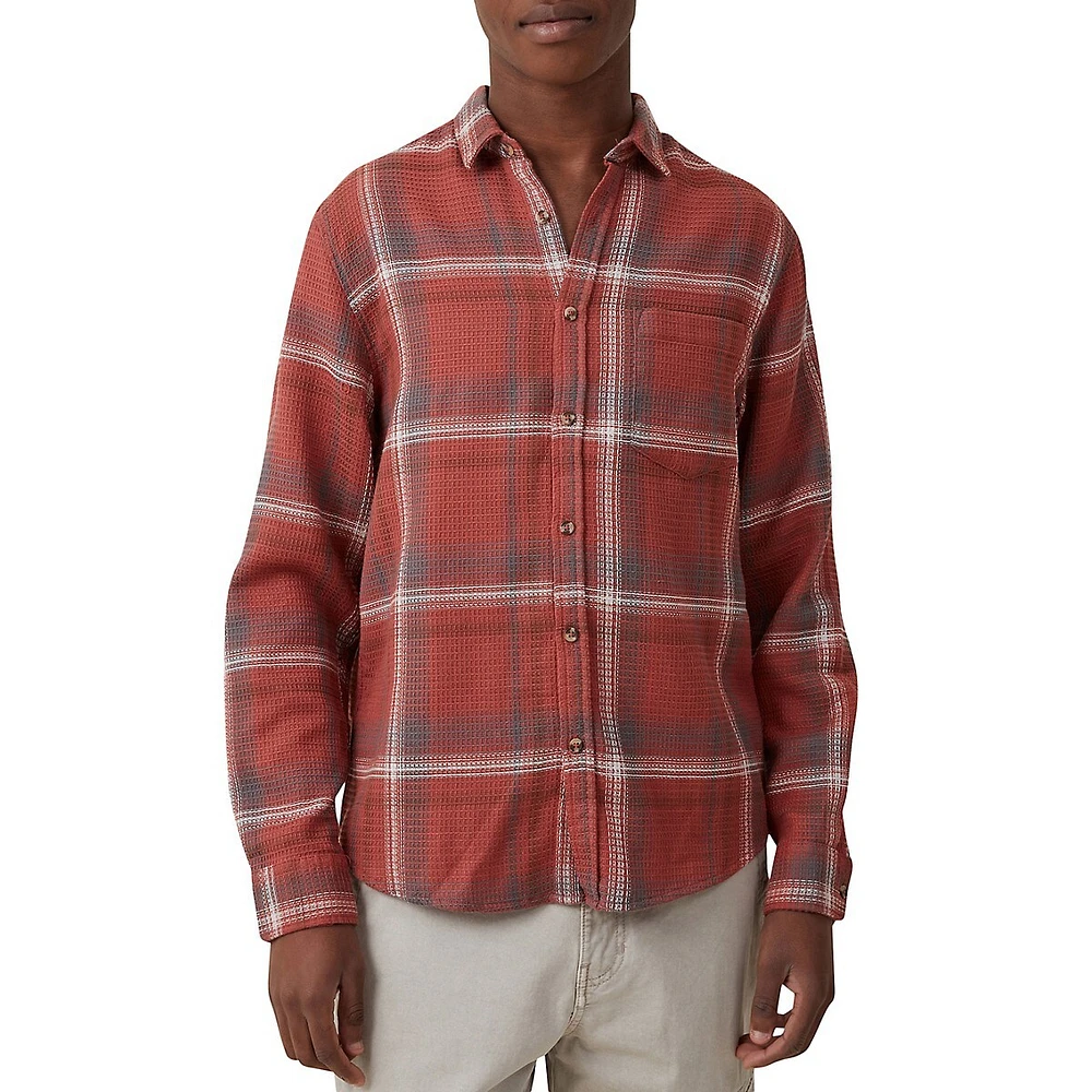 Boston Check Waffle Long-Sleeve Shirt