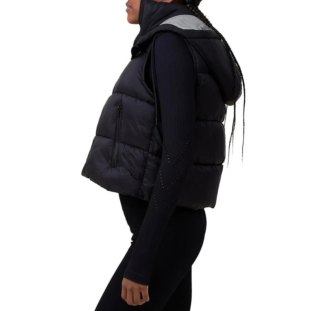 Recycled Mother Hooded Puffer Vest