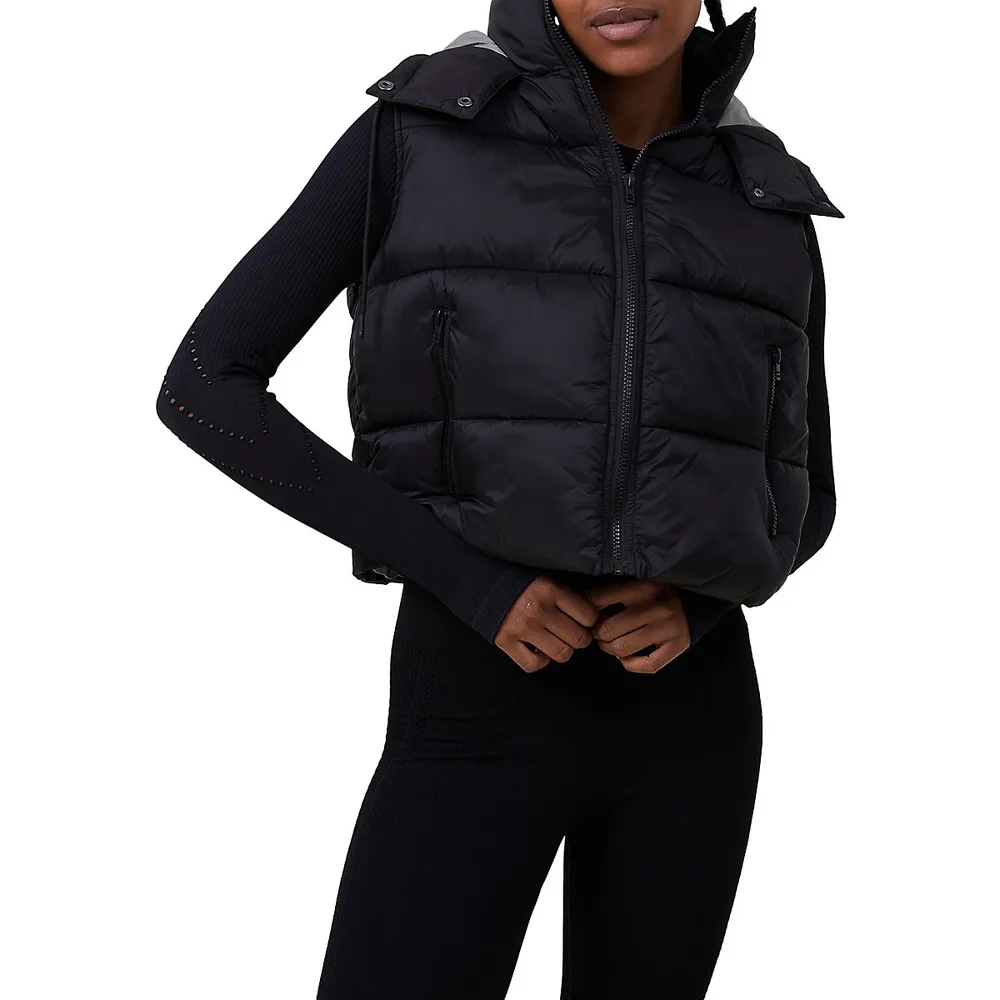 Recycled Mother Hooded Puffer Vest