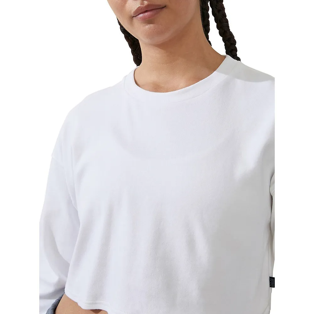 Lightweight Cropped Long-Sleeve Top