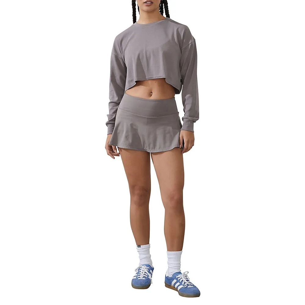 Active Long-Sleeve Cropped Top