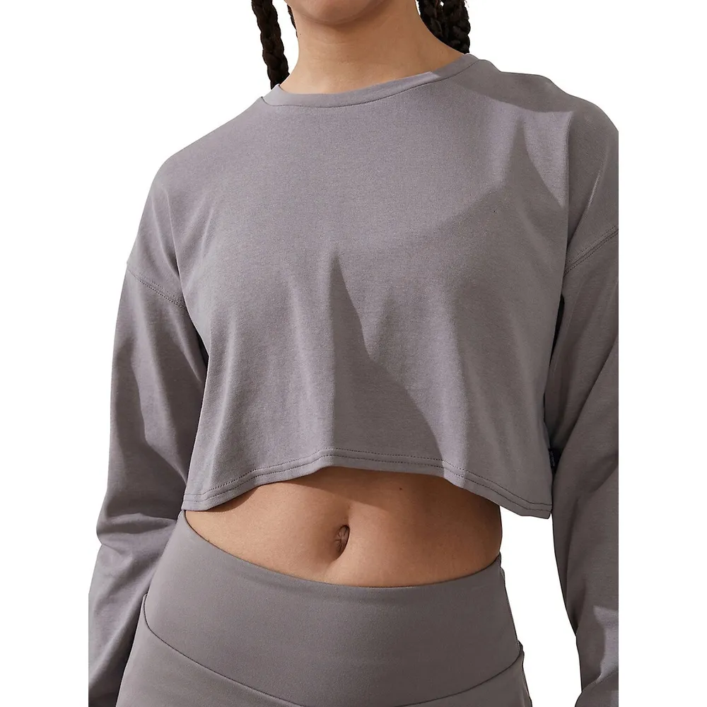 Active Long-Sleeve Cropped Top