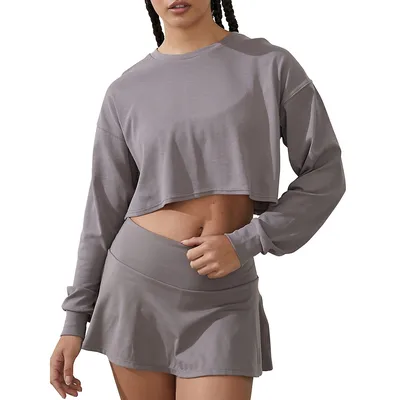 Active Long-Sleeve Cropped Top