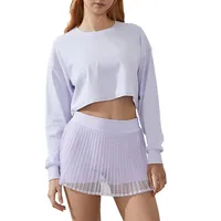 Lightweight Cropped Long-Sleeve Top