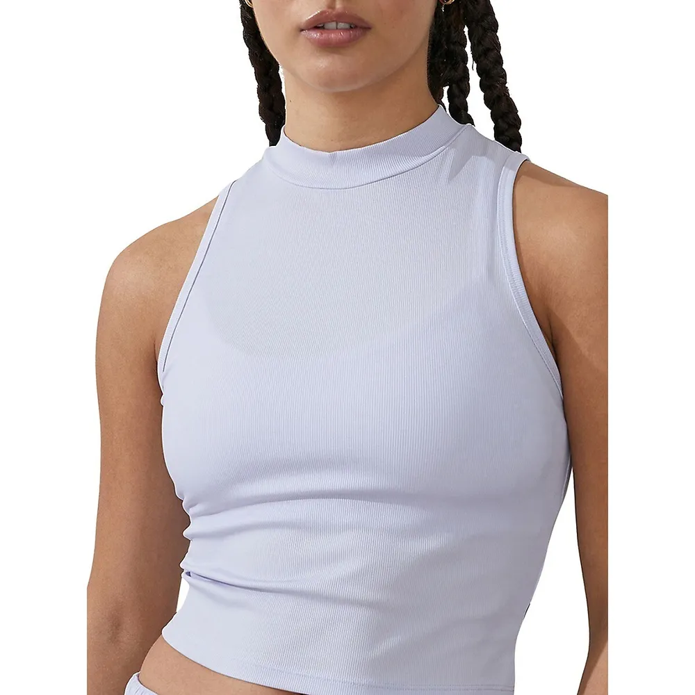 Rib Mockneck Crop Tank