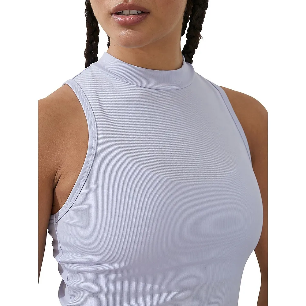 Rib Mockneck Crop Tank