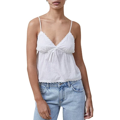 Organic Cotton & Lace Camisole Top