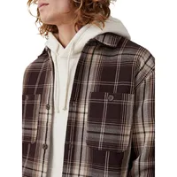 Oversized Plaid Waffle-Texture Shacket