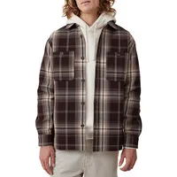 Oversized Plaid Waffle-Texture Shacket